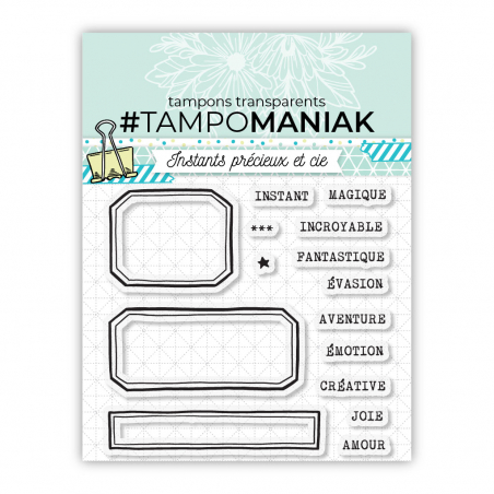 Planche de tampons - Etiquettes & Mots - 10x10cm