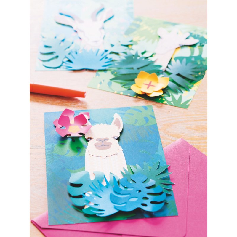 Kit pour créer 3 cartes animaux en papier