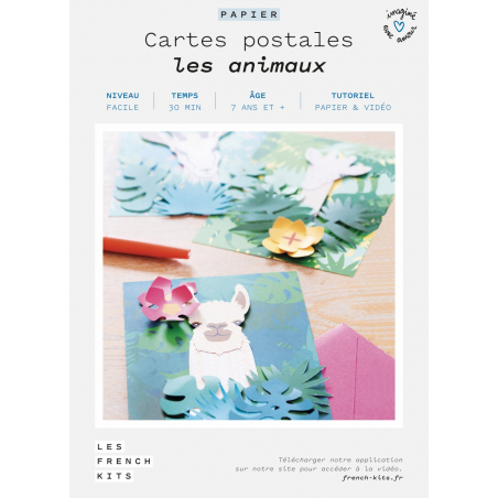 Kit pour créer 3 cartes animaux en papier