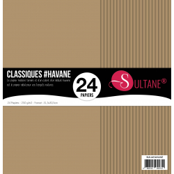 Bloc de 24 papiers Sultane - Cardstock Havane