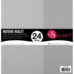 Bloc de 24 papiers Sultane - Galet - 250g/m2 -31,5x30,5cm